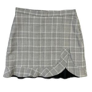 Zara Woman Skirt Multicolor Plaid Stretch Women Size Large Mini 90s